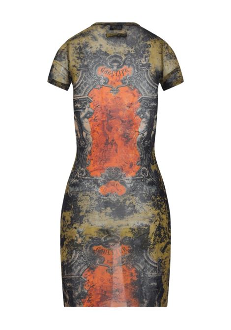 abito corto mesh printed médaillon donna multicolor JEAN PAUL GAULTIER | 25/03-W-DR024-M006P004115